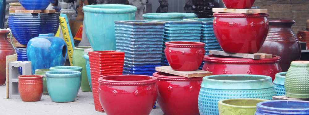 Colorful pots.