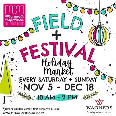 Field + Festival holiday market poster.